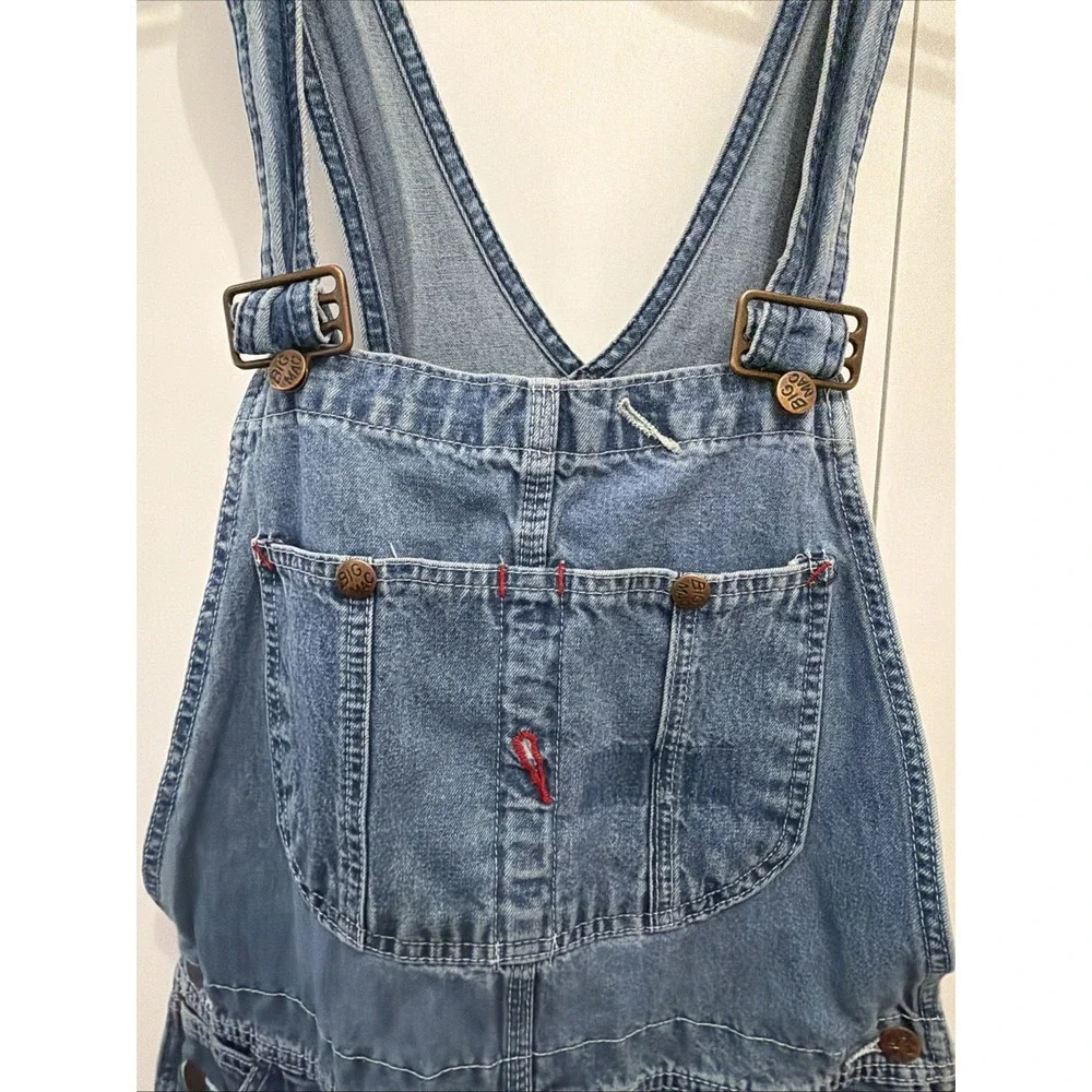 VTG Big Mac Overalls Men's 34x29 Denim BibBCarpenter Farm Work THRASHED/DISTRESS